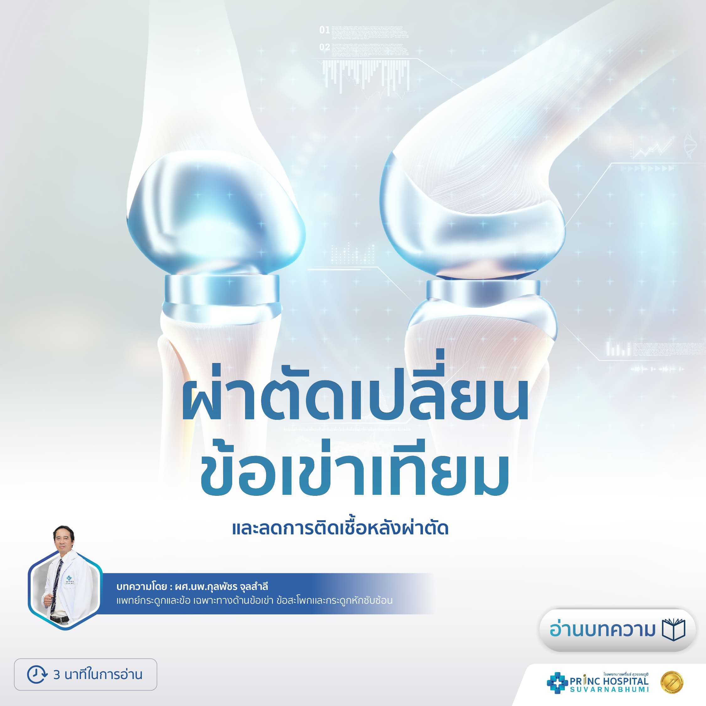ผ่าตัดเปลี่ยนข้อเข่าเทียม และลดการติดเชื้อหลังผ่าตัด